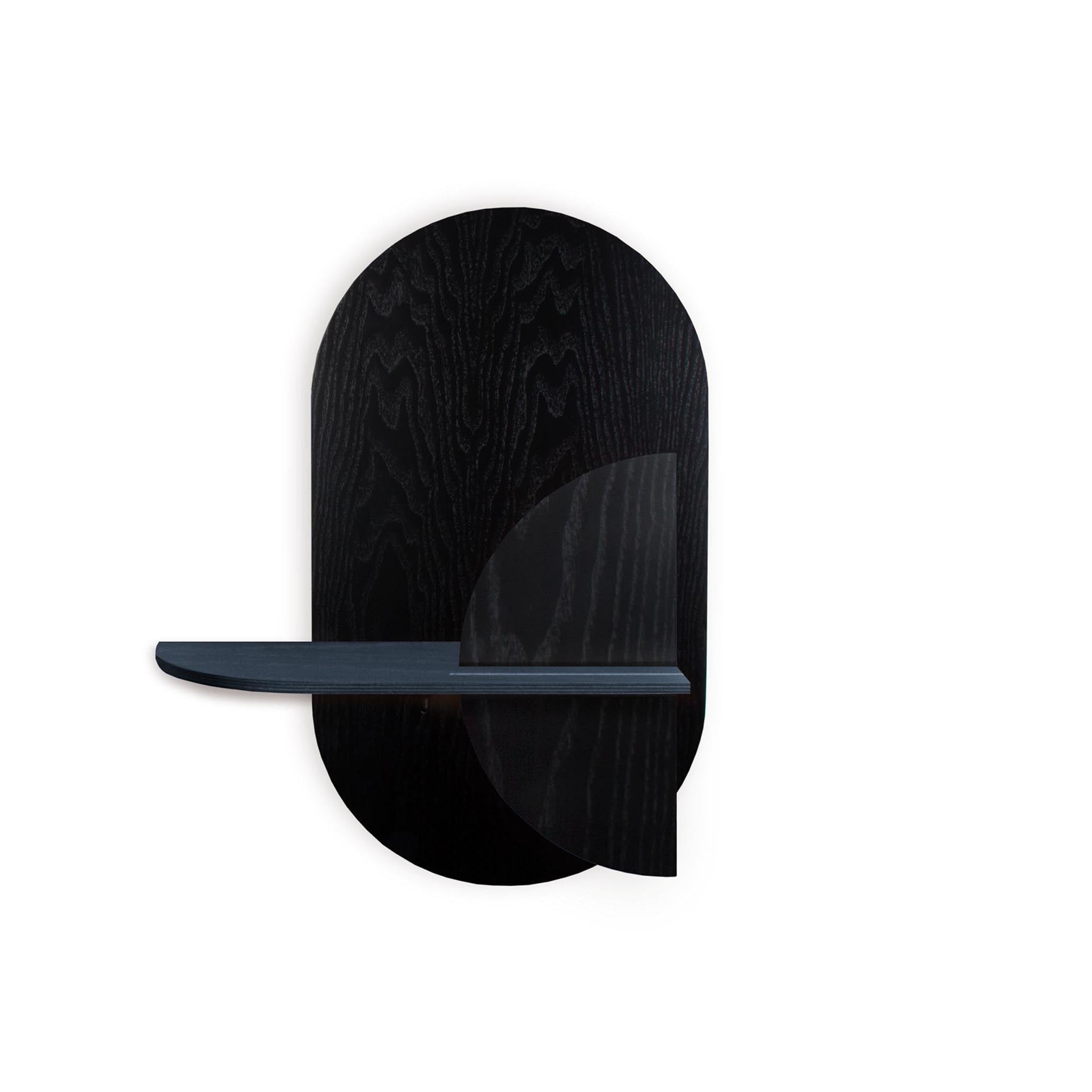Alba wall shelf · Black oval