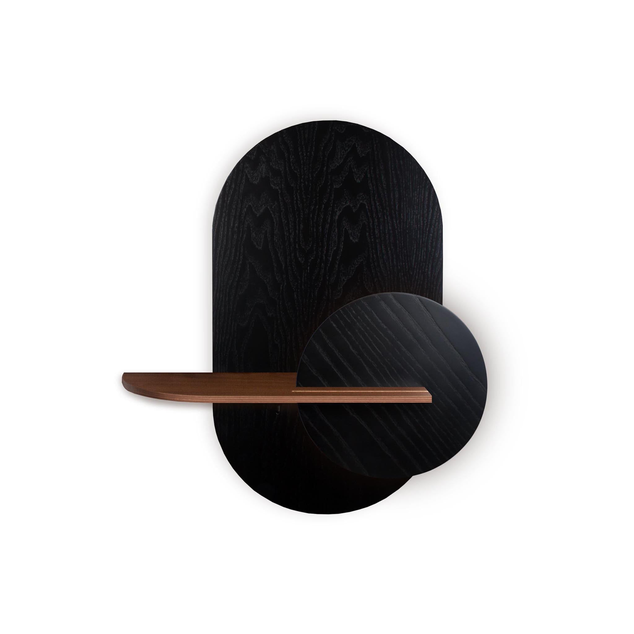 Alba wall shelf · Black oval