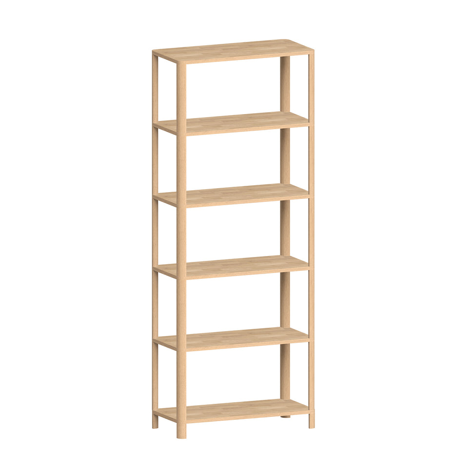Cloe modular oak bookcase with open shelves