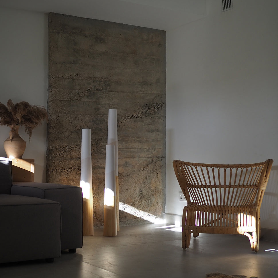 Etna Boden-Kerzenhalter · Groß weiß – Woodendot